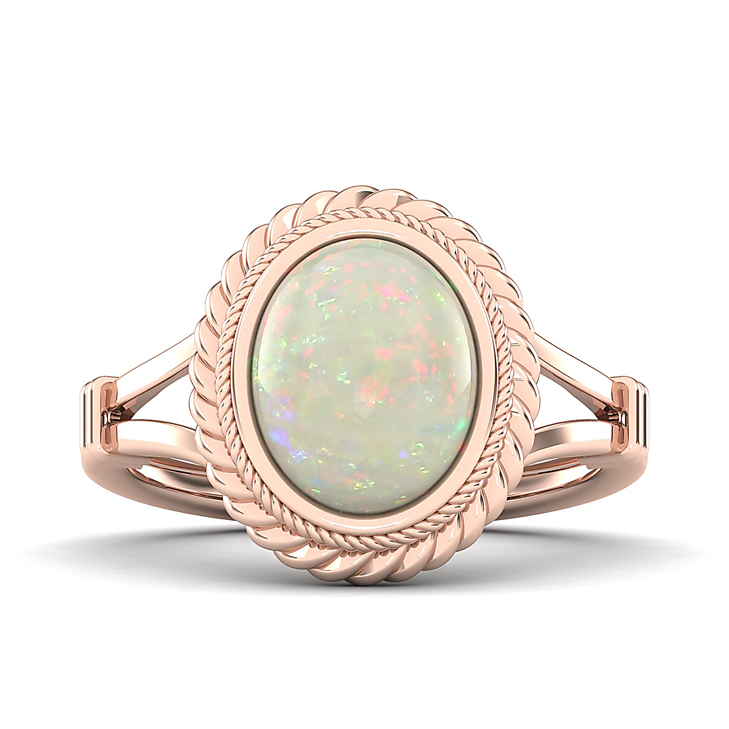 The Triumphant Halo Opal Ring