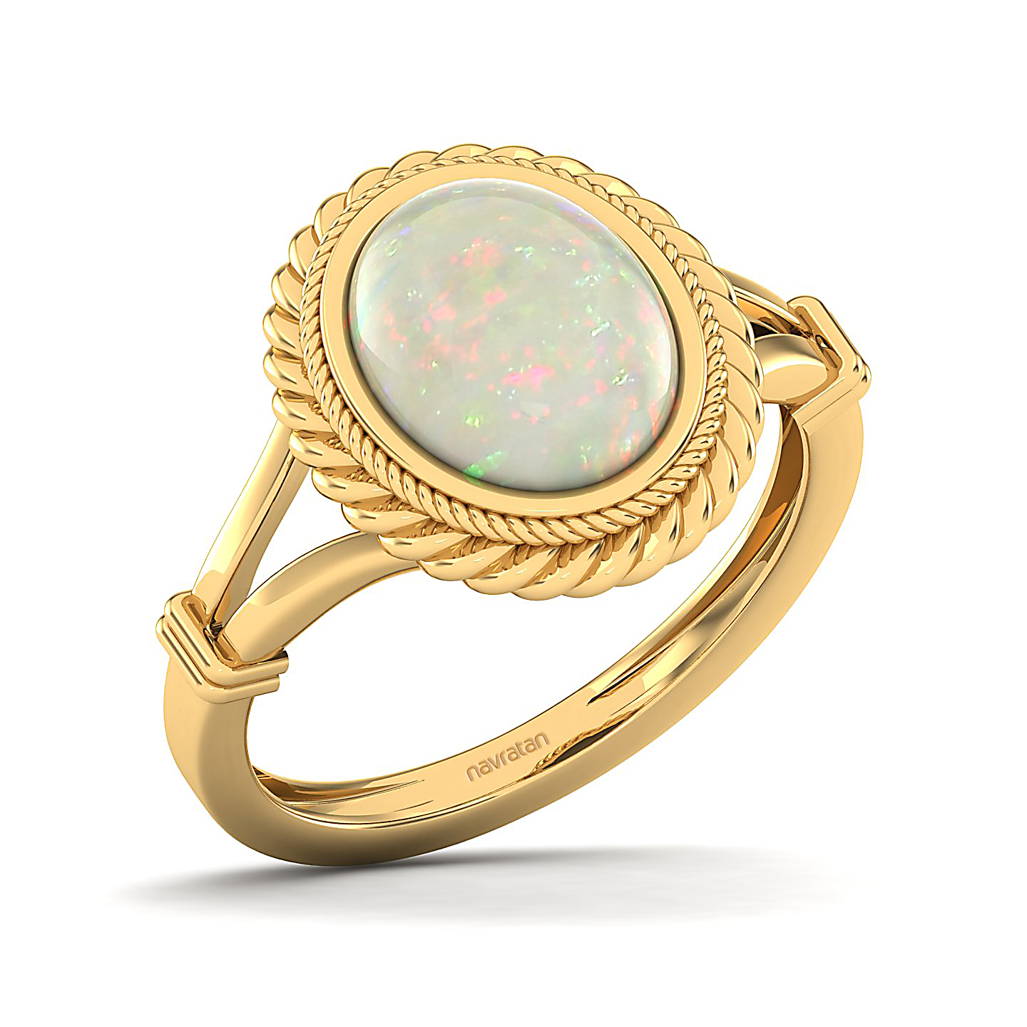 The Triumphant Halo Opal Ring