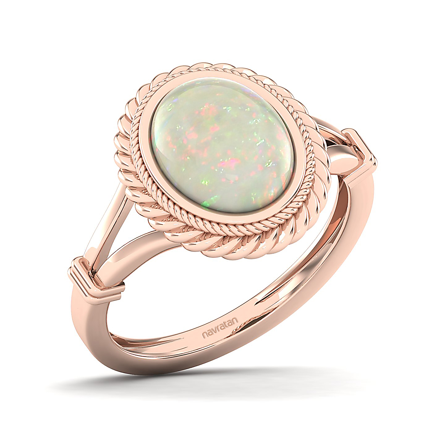 The Triumphant Halo Opal Ring
