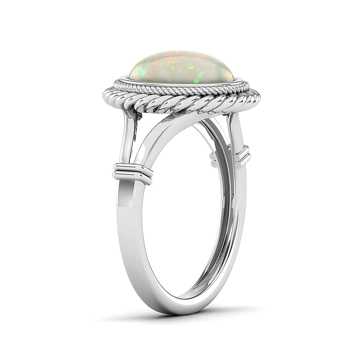 The Triumphant Halo Opal Ring