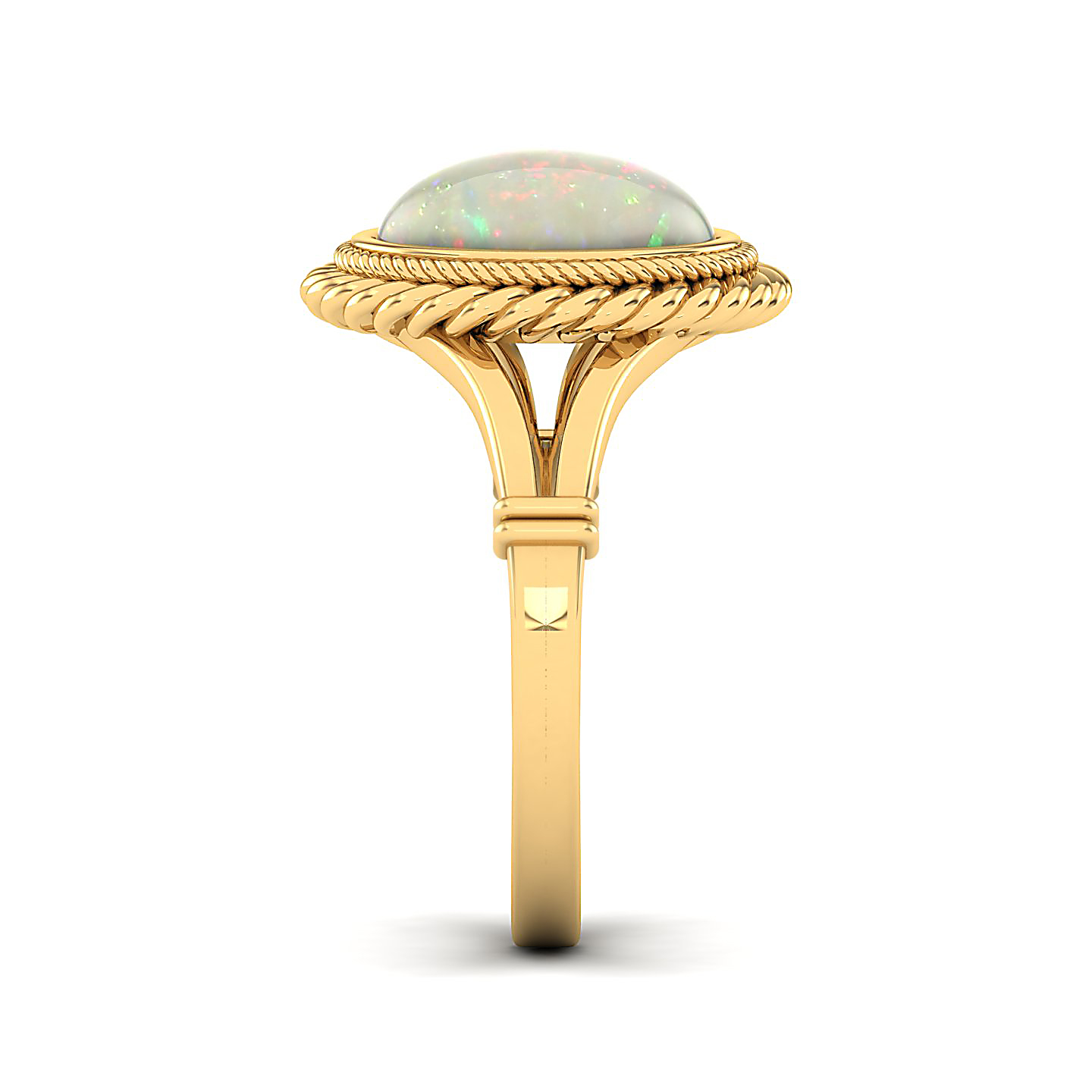 The Triumphant Halo Opal Ring