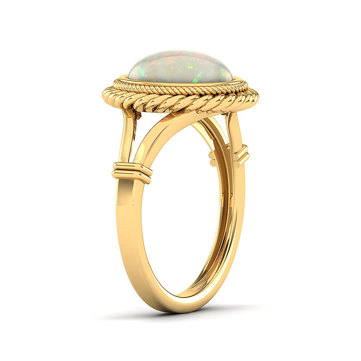 The Triumphant Halo Opal Ring