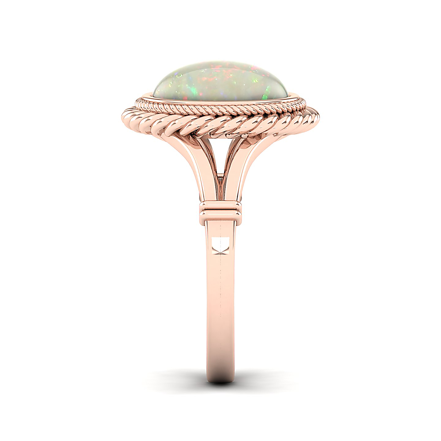 The Triumphant Halo Opal Ring