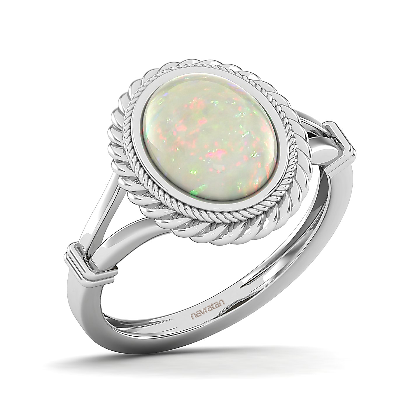 The Triumphant Halo Opal Ring