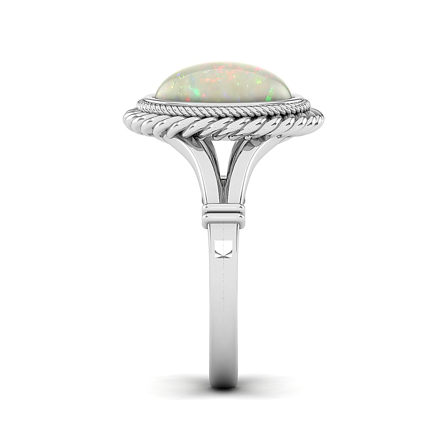 The Triumphant Halo Opal Ring