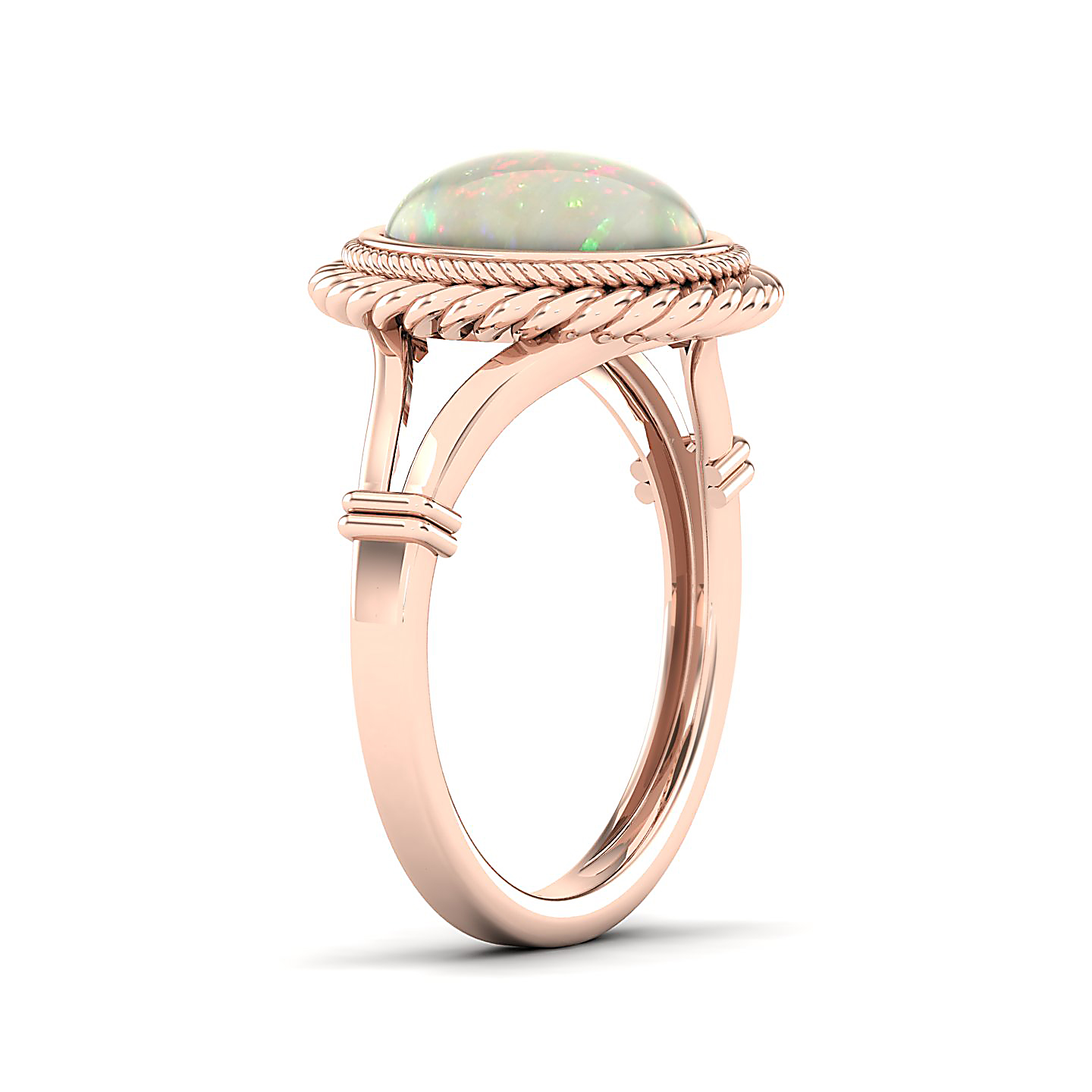The Triumphant Halo Opal Ring