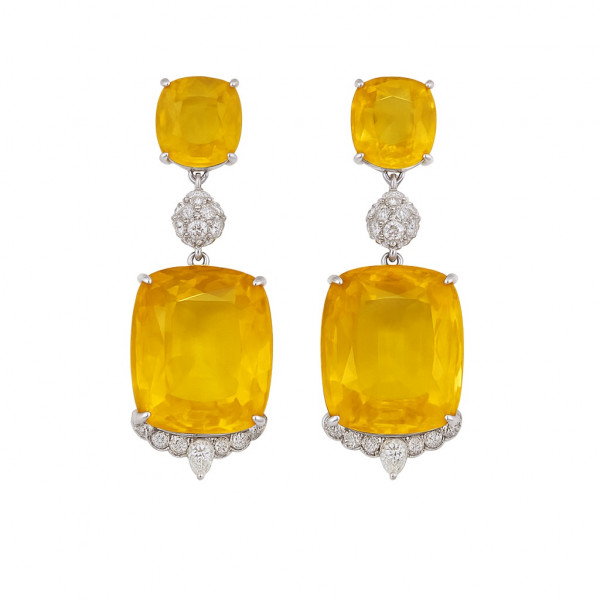 Timeless Elegance Yellow Sapphire drop earrings