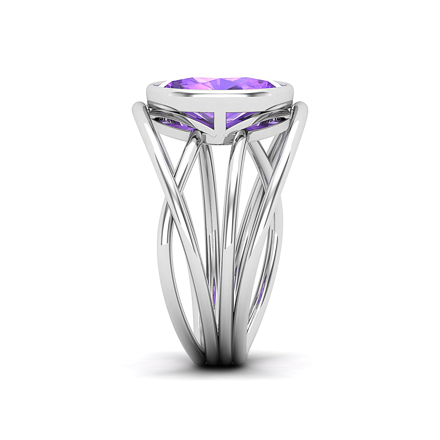Twirling Amethyst Gold Ring
