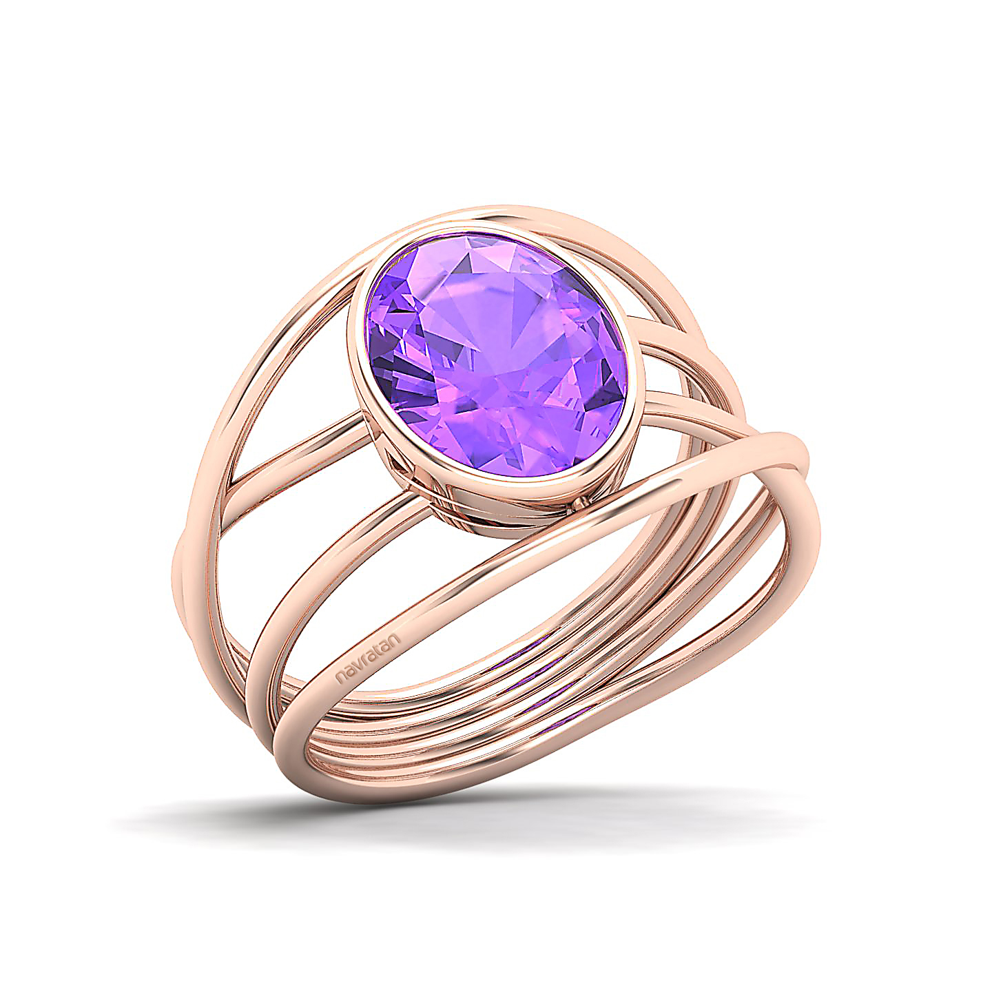 Twirling Amethyst Gold Ring