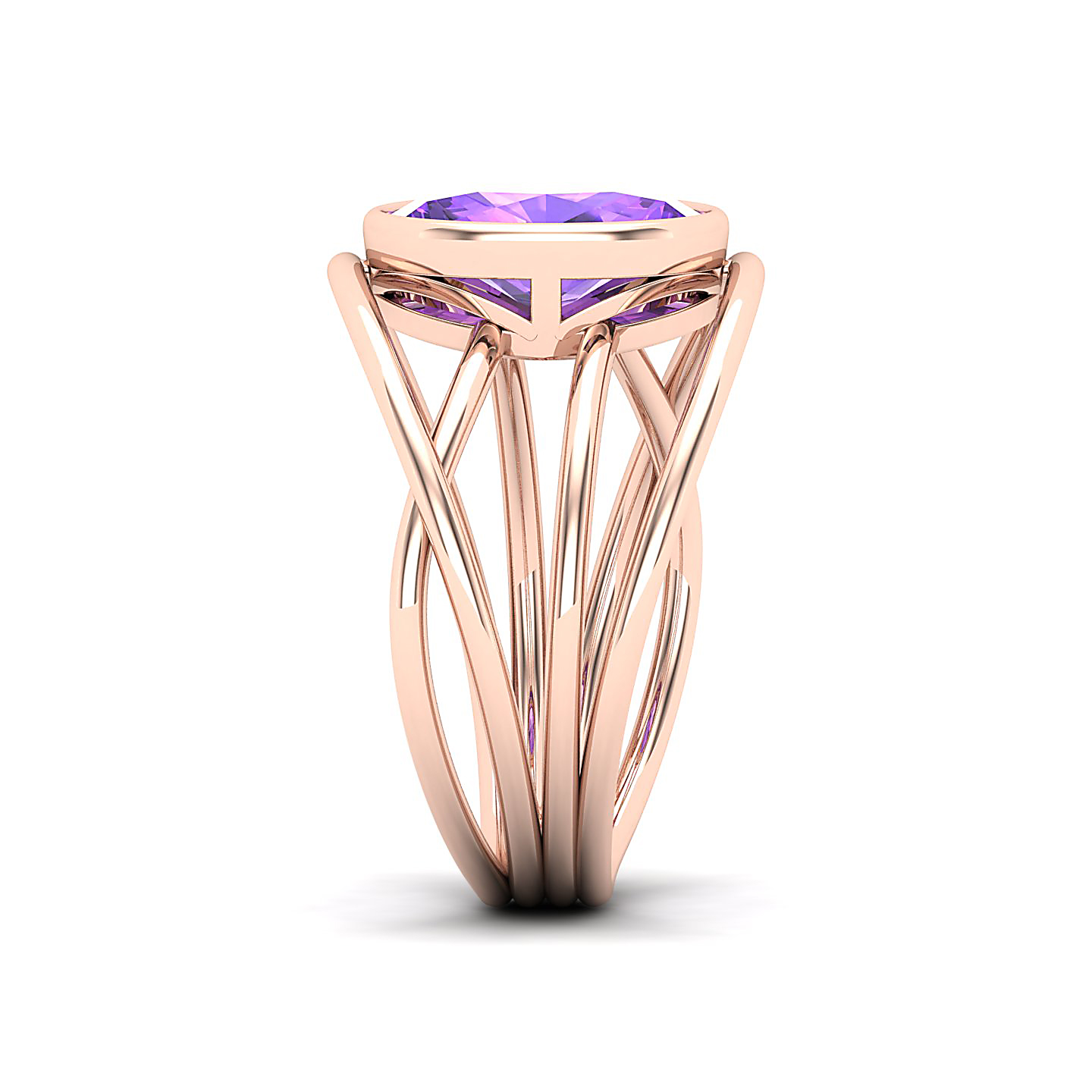 Twirling Amethyst Gold Ring