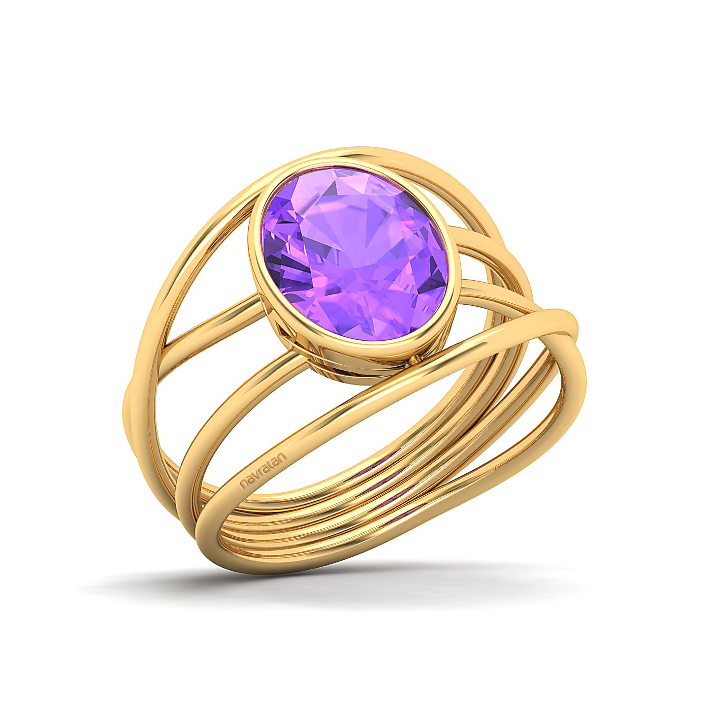 Twirling Amethyst Gold Ring