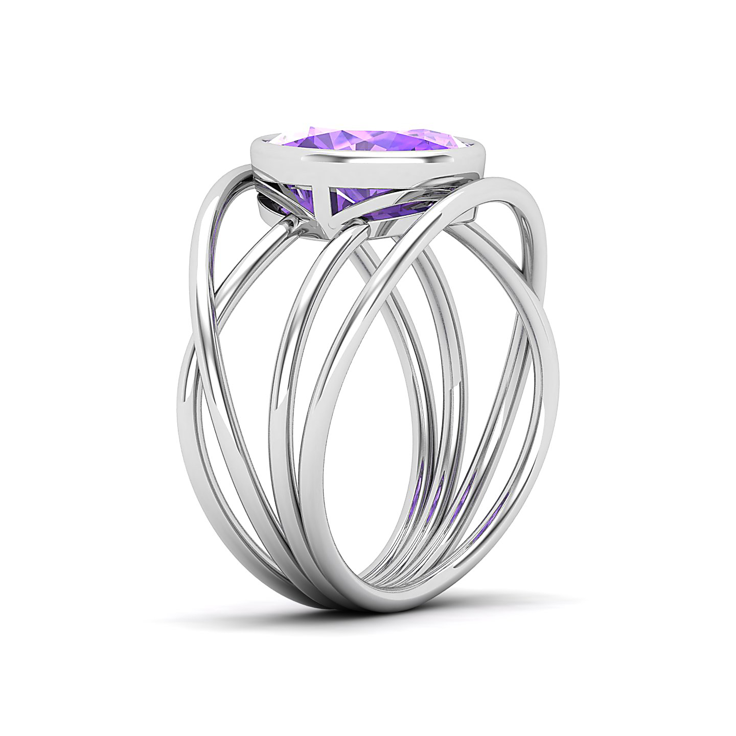 Twirling Amethyst Gold Ring