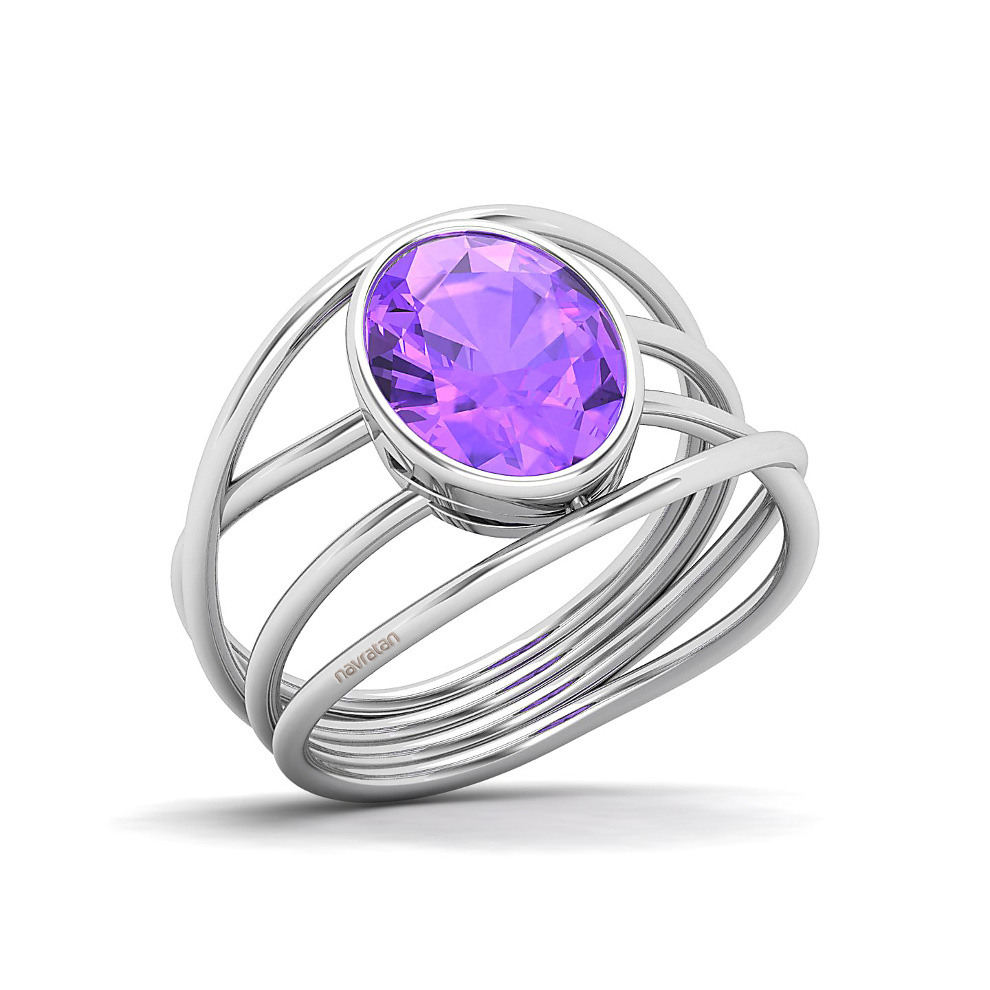 Twirling Amethyst Gold Ring