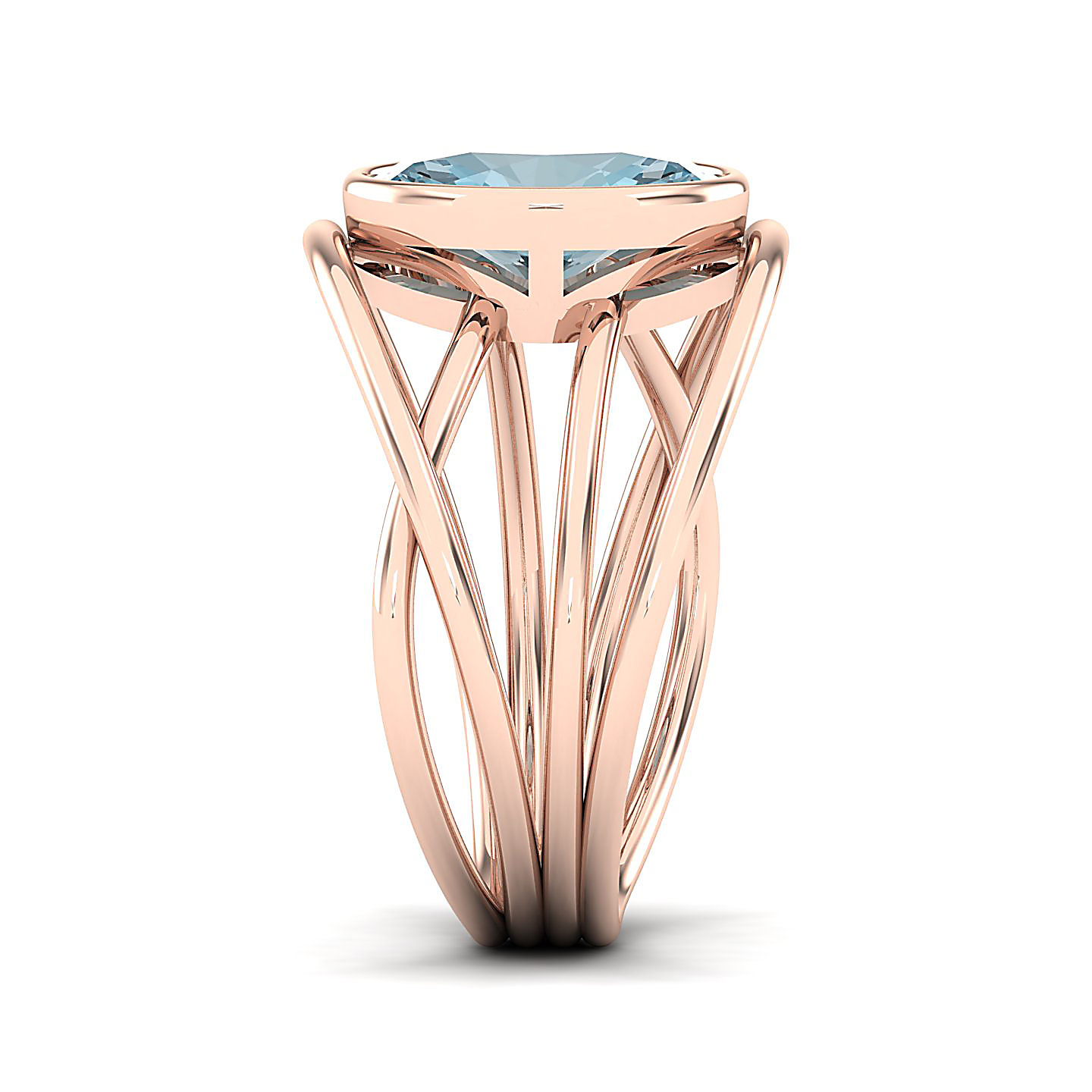 Twirling Aquamarine Gold Ring