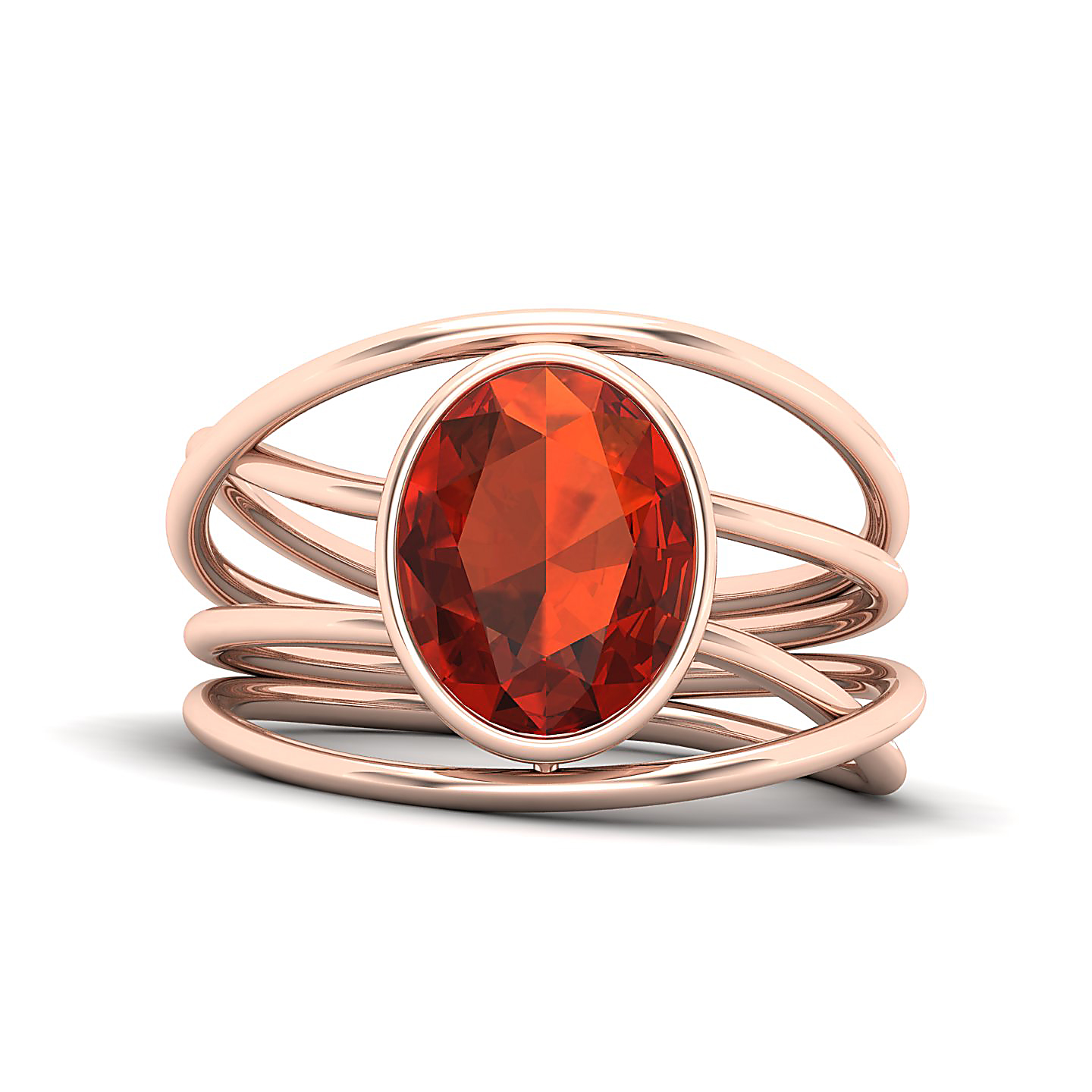 Twirling Hessonite Gold Ring