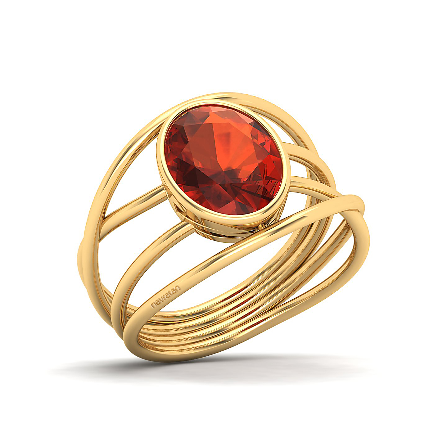 Twirling Hessonite Gold Ring