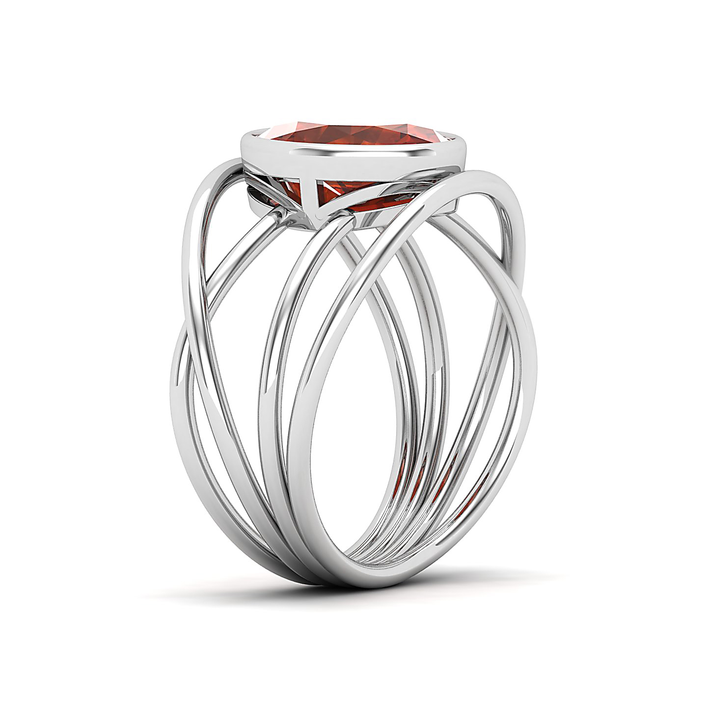 Twirling Hessonite Gold Ring