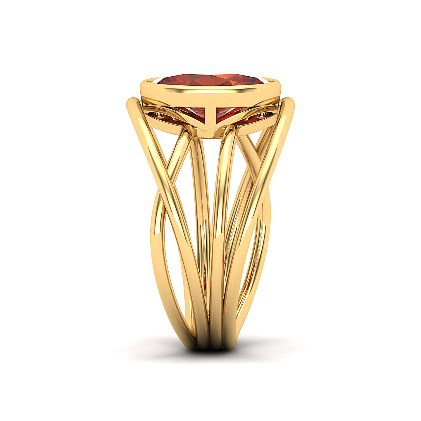 Twirling Hessonite Gold Ring