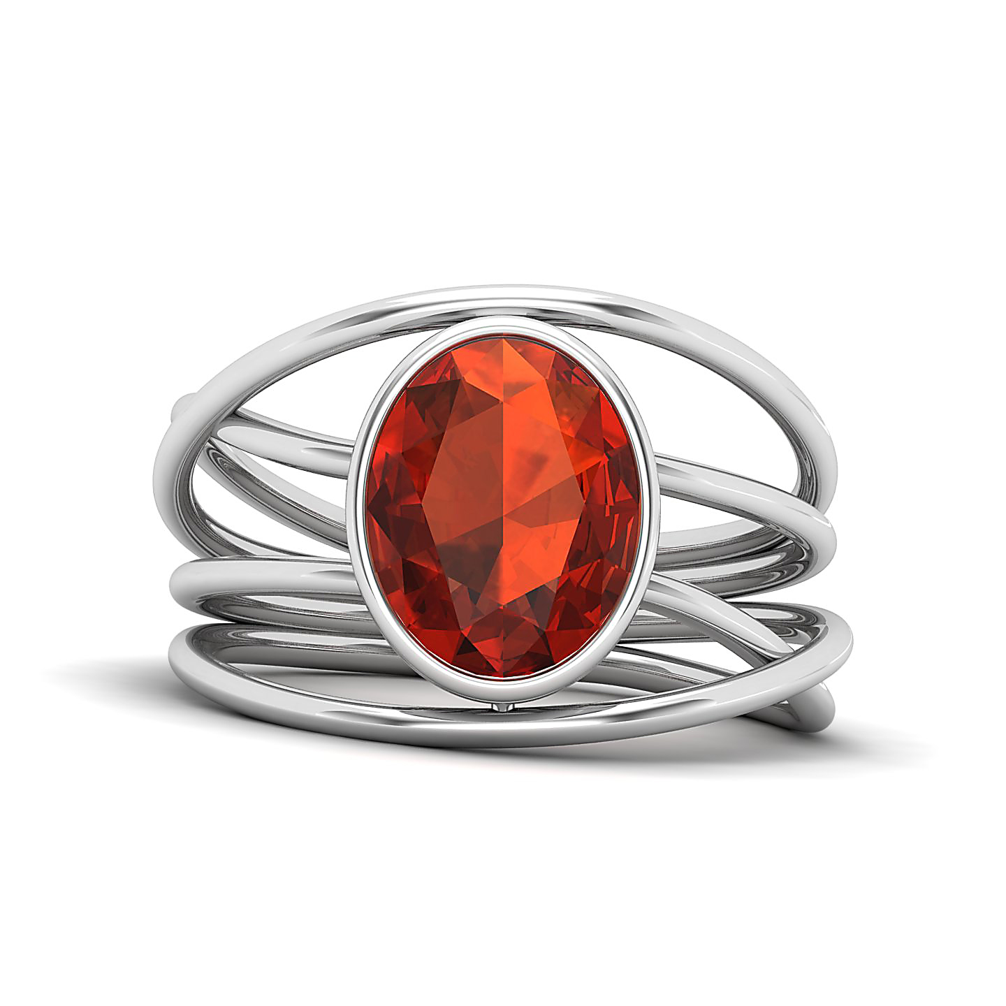 Twirling Hessonite Gold Ring