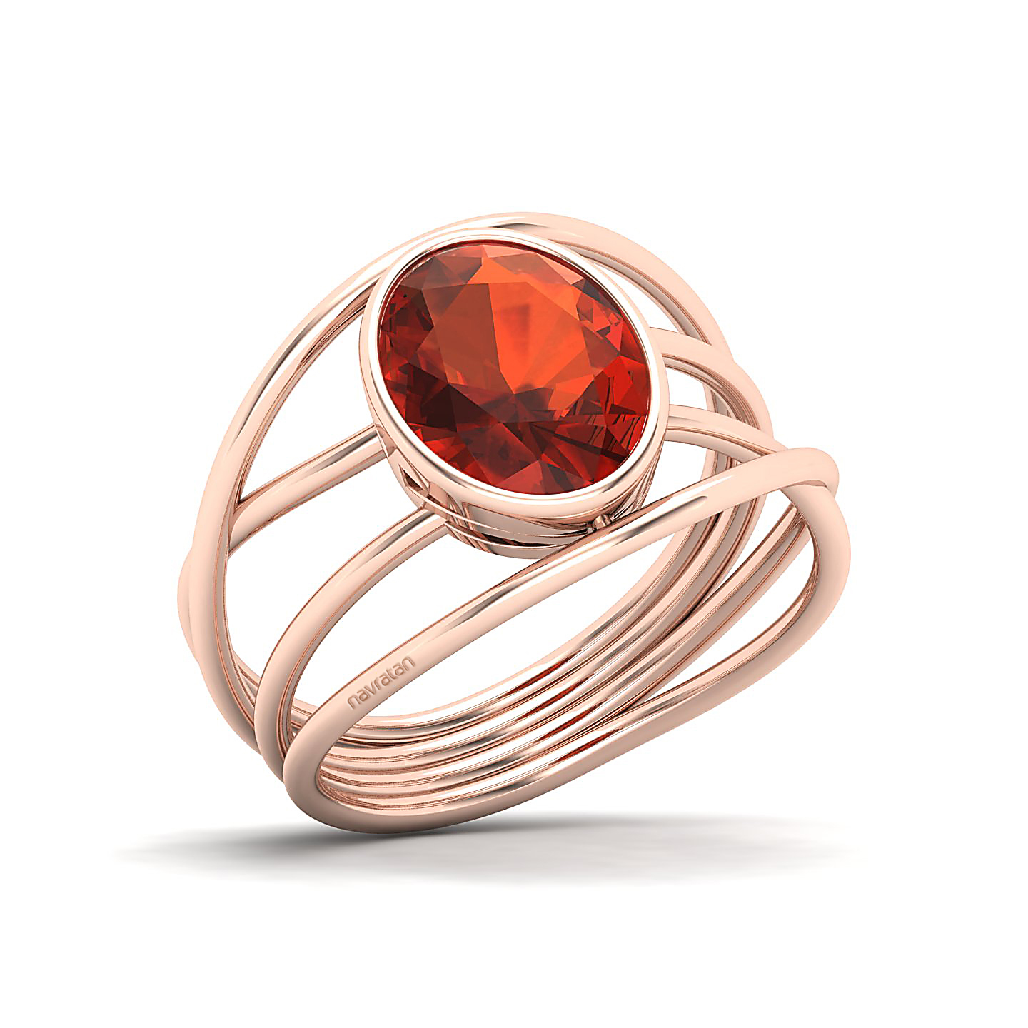 Twirling Hessonite Gold Ring