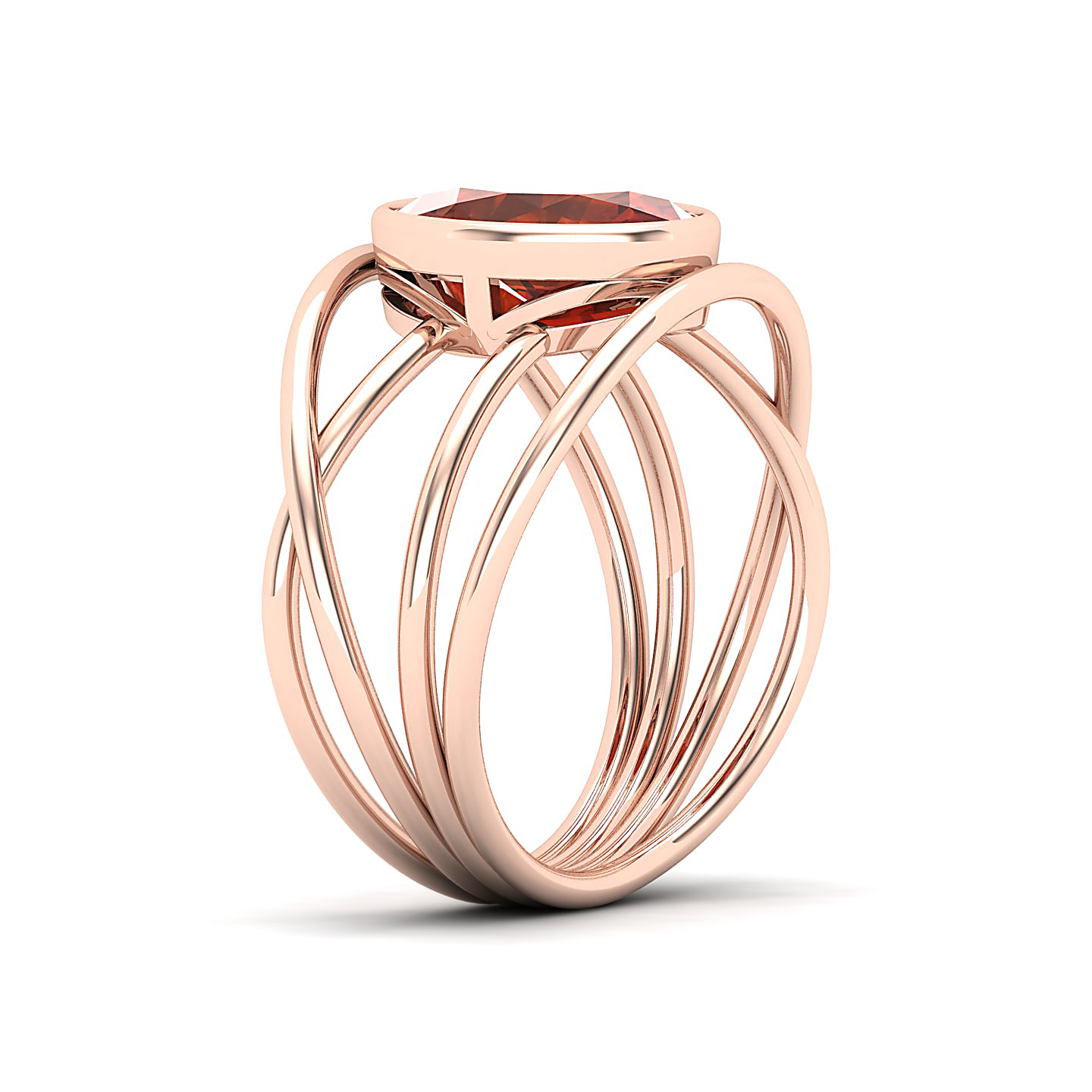 Twirling Hessonite Gold Ring