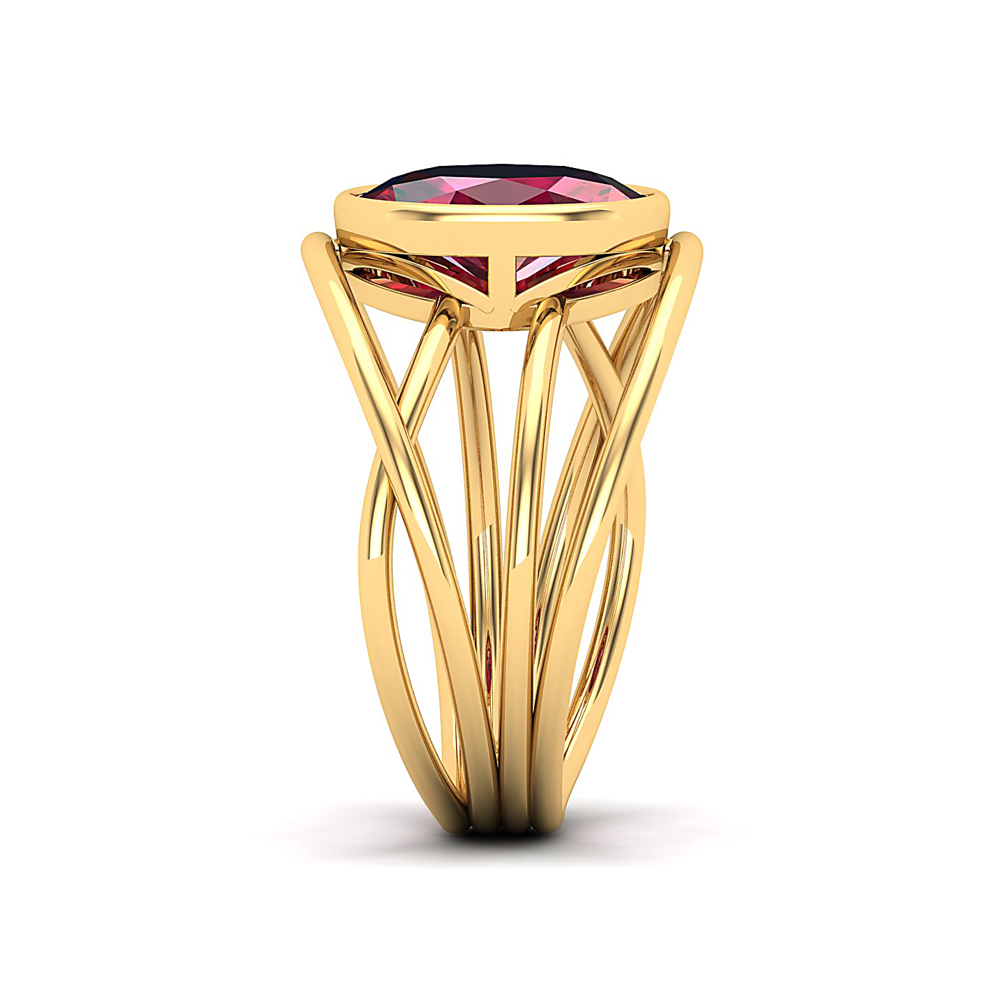 Twirling Ruby Gold Ring