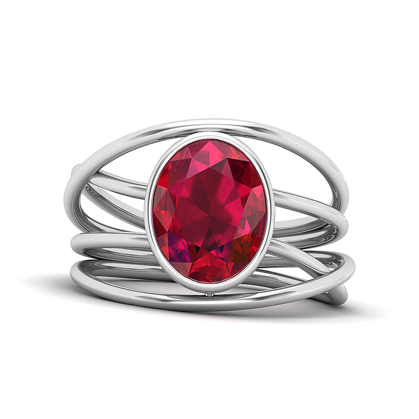 Twirling Ruby Gold Ring