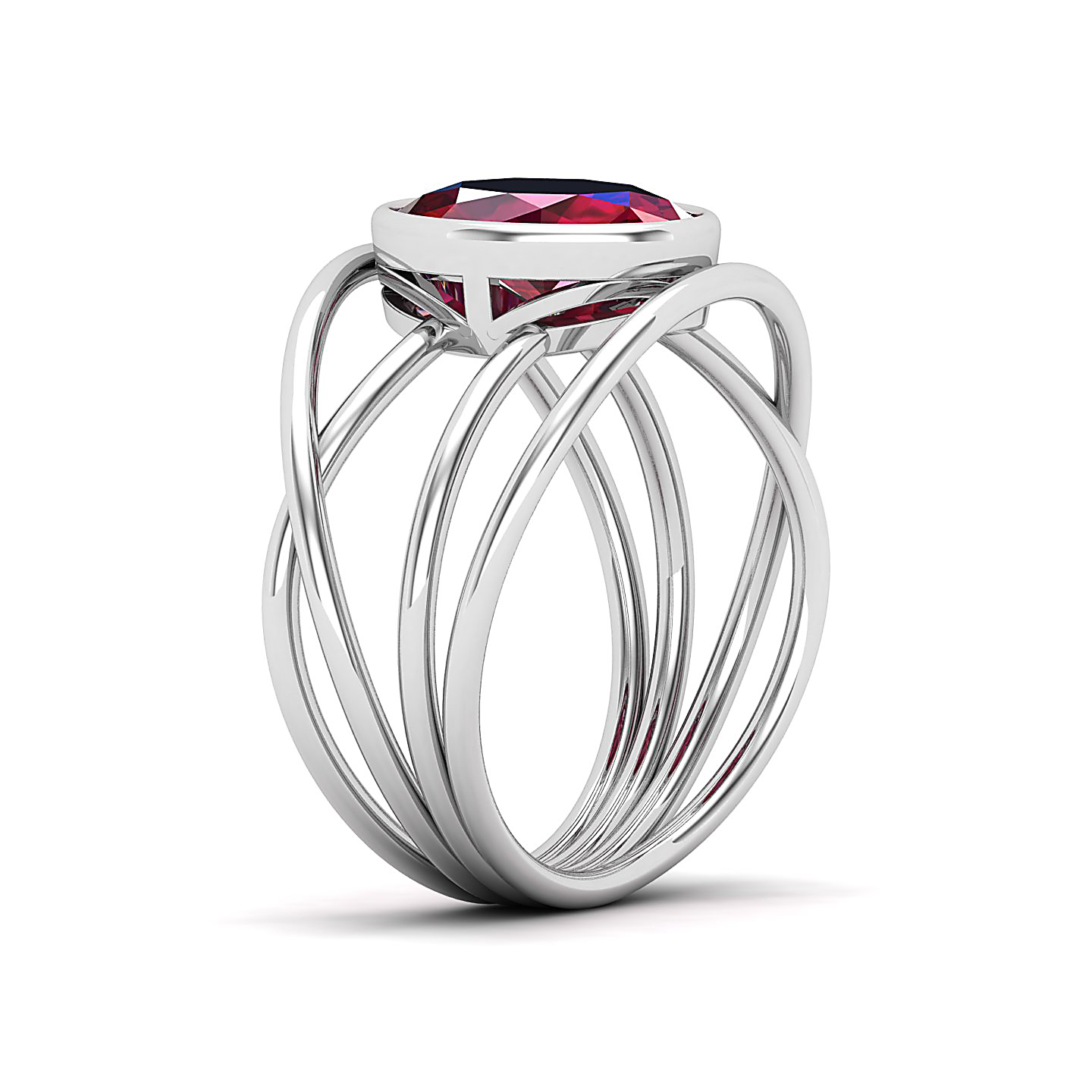 Twirling Ruby Gold Ring