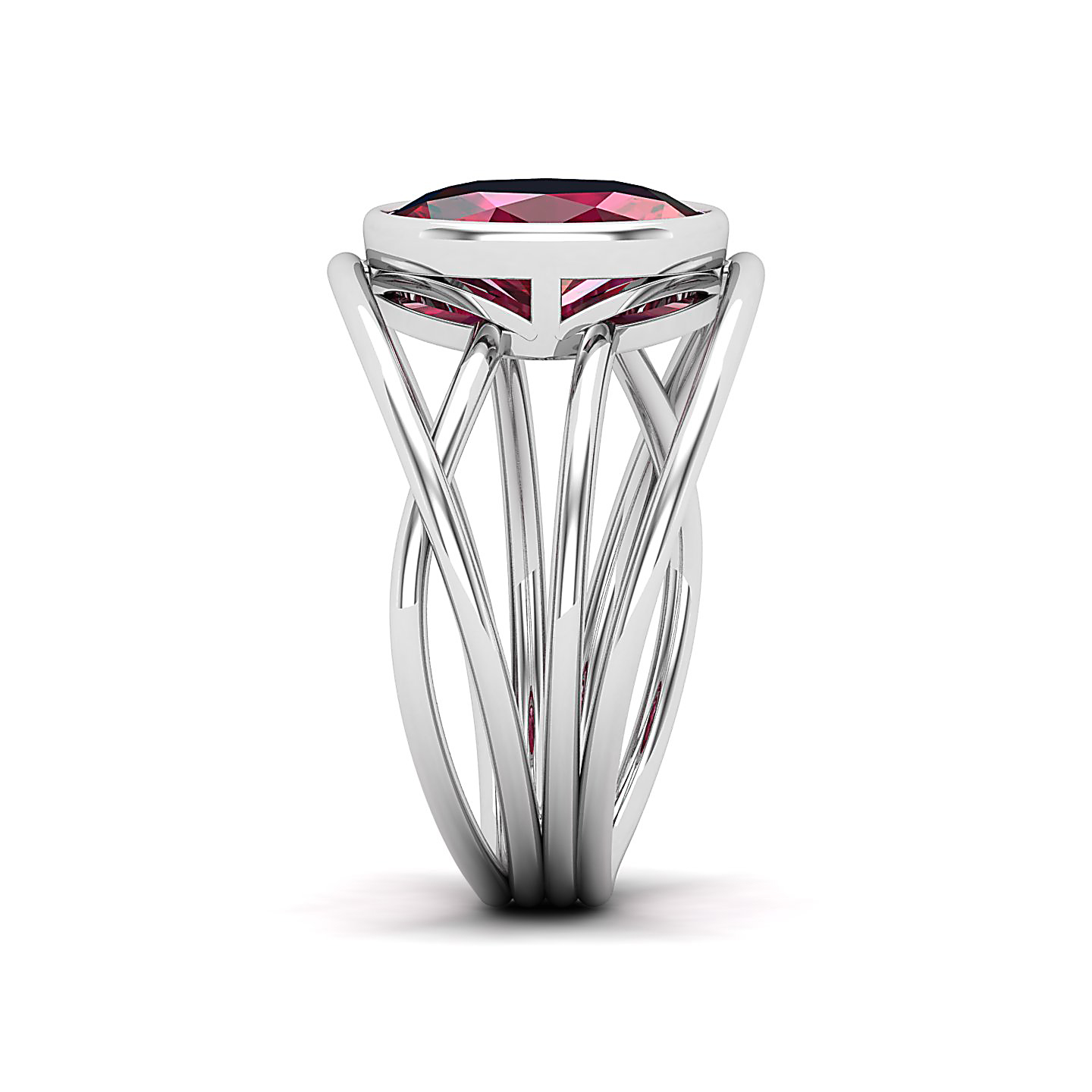 Twirling Ruby Gold Ring