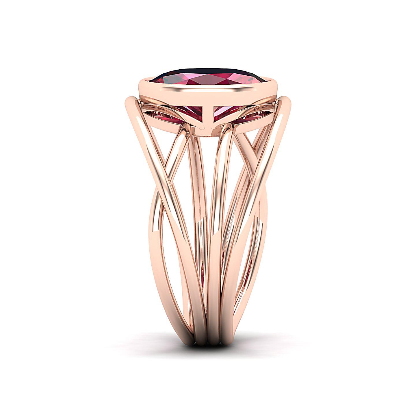 Twirling Ruby Gold Ring