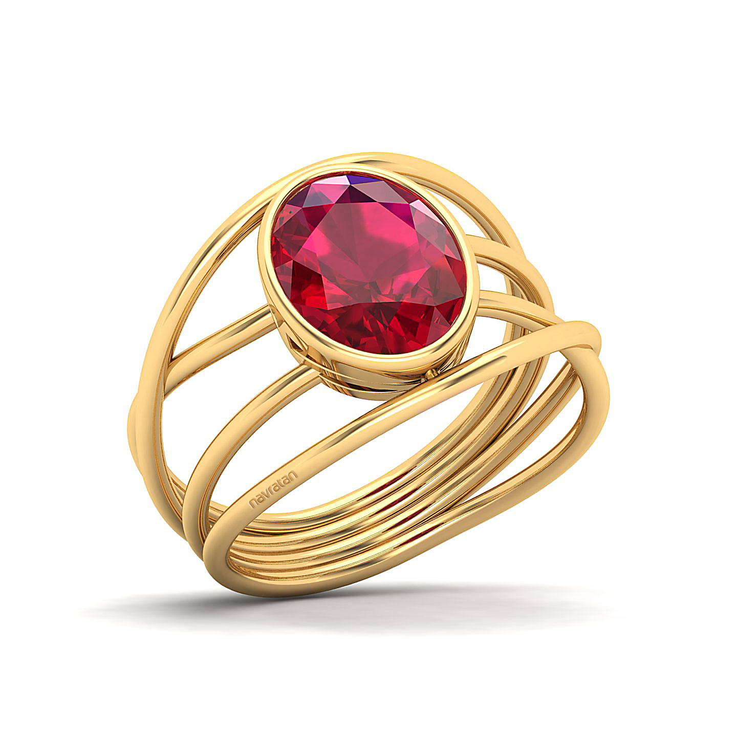 Twirling Ruby Gold Ring
