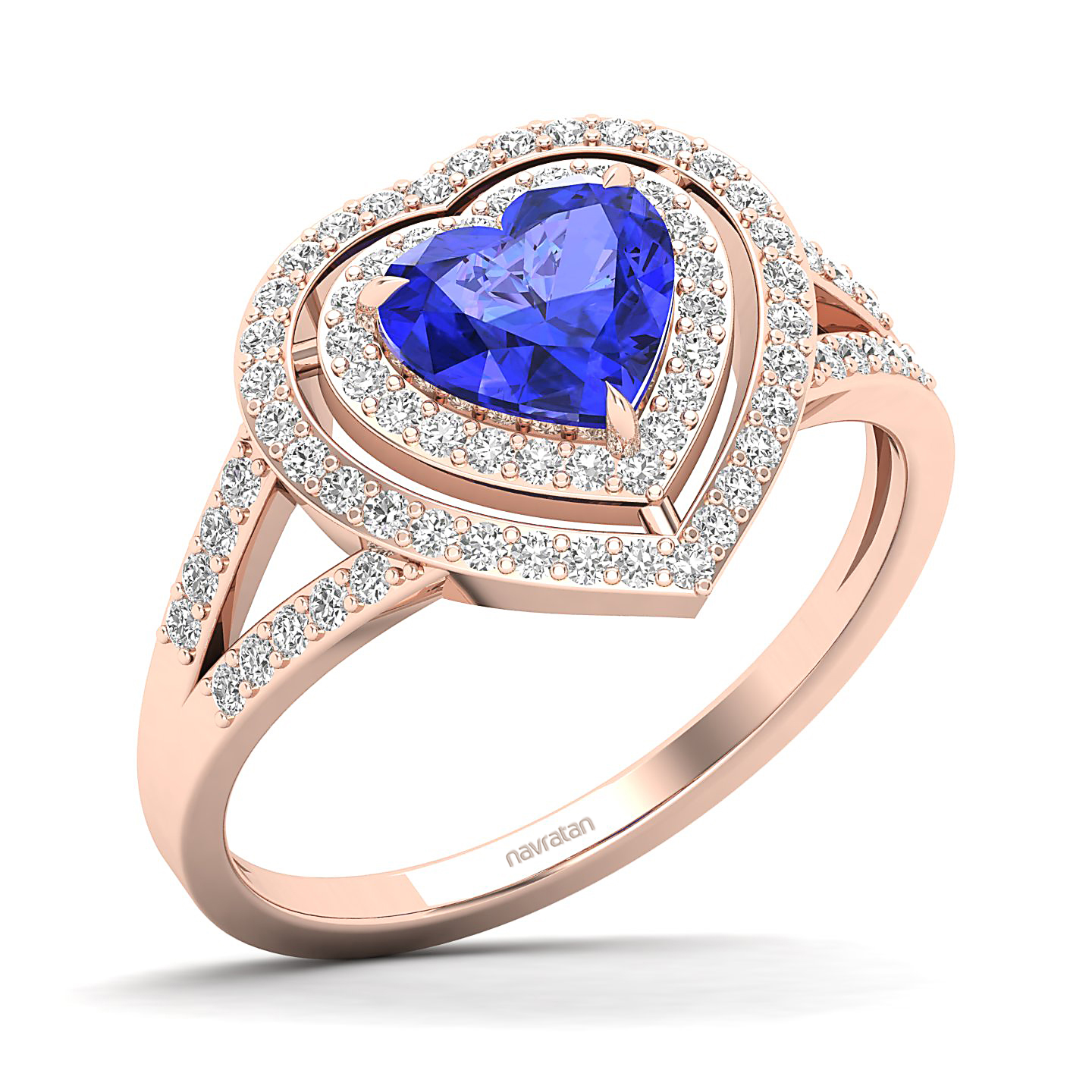 The Heartbeat Split Shank Tanzanite Ring