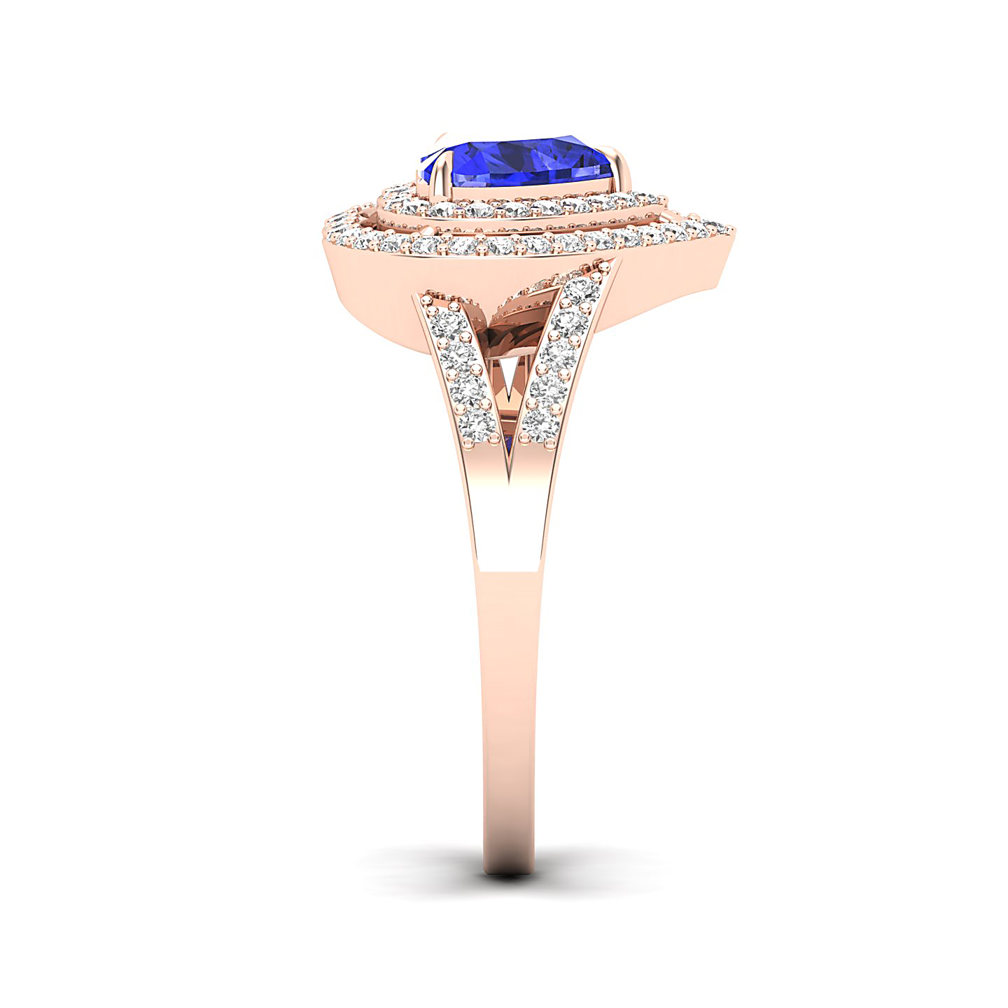 The Heartbeat Split Shank Tanzanite Ring