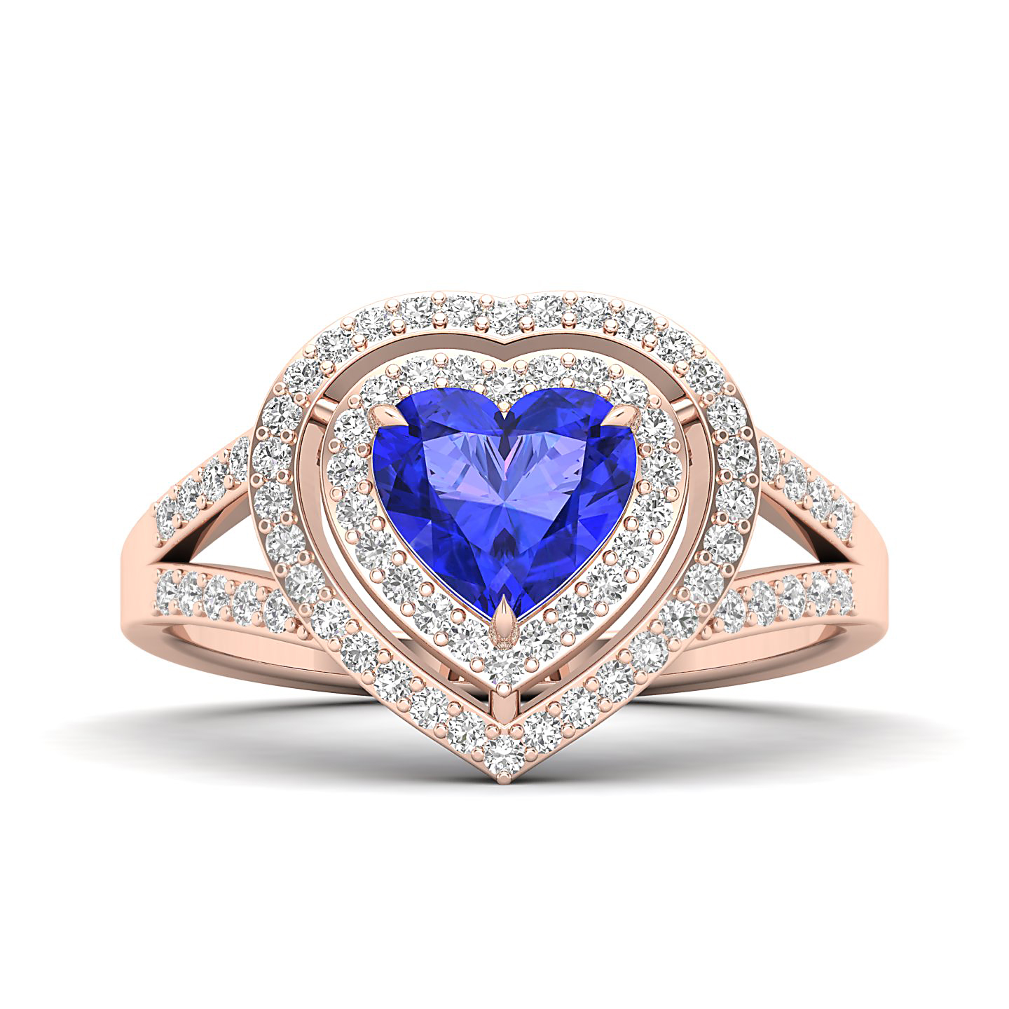 The Heartbeat Split Shank Tanzanite Ring
