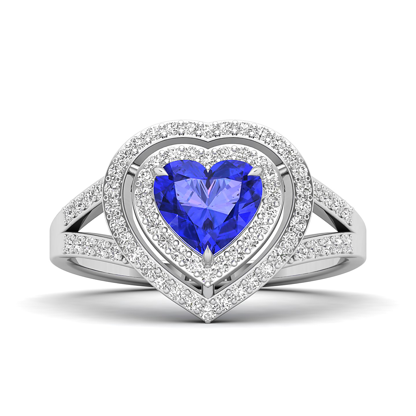 The Heartbeat Split Shank Tanzanite Ring