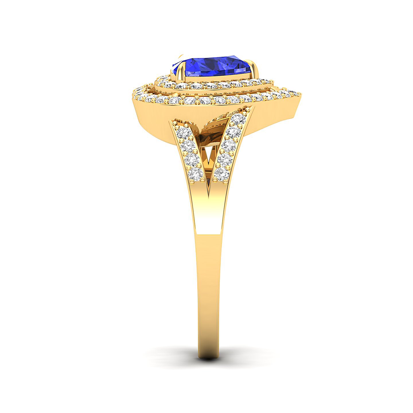 The Heartbeat Split Shank Tanzanite Ring