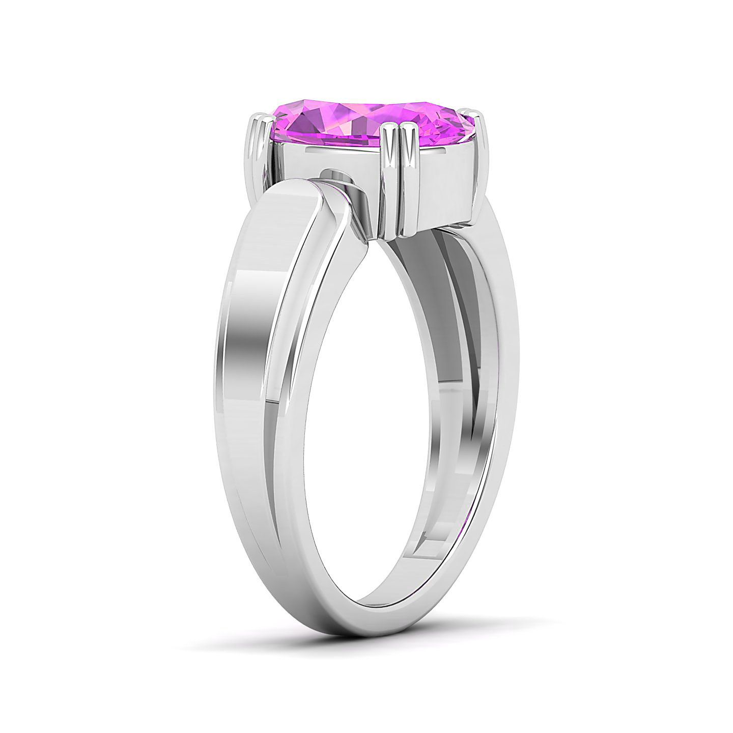 Velvet Dawn Double Prong Pink Sapphire Ring
