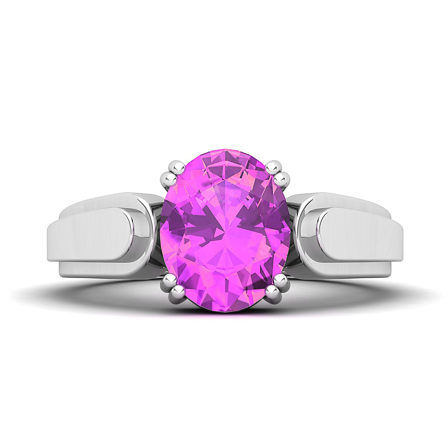 Velvet Dawn Double Prong Pink Sapphire Ring