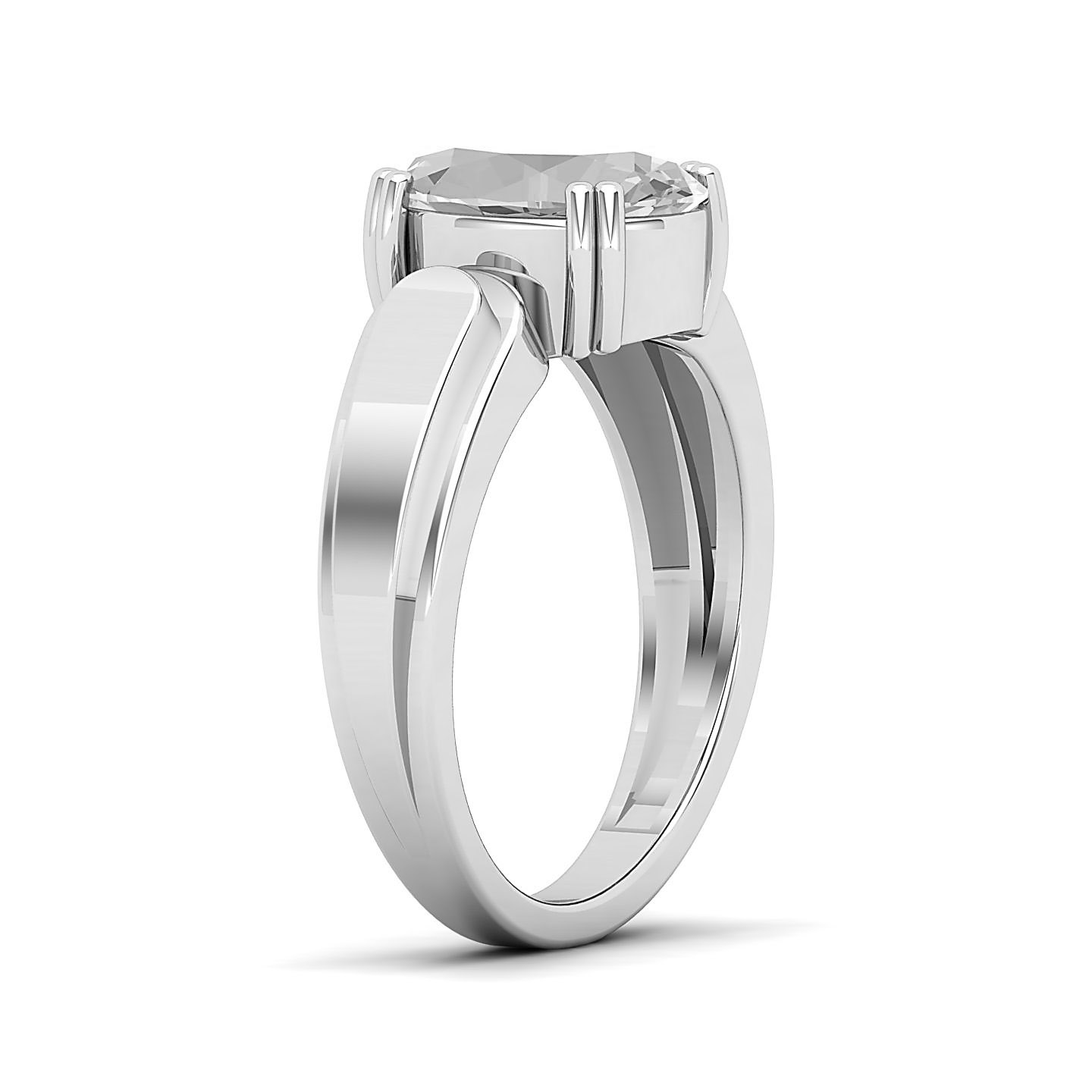 Velvet Dawn Double Prong White Sapphire Ring
