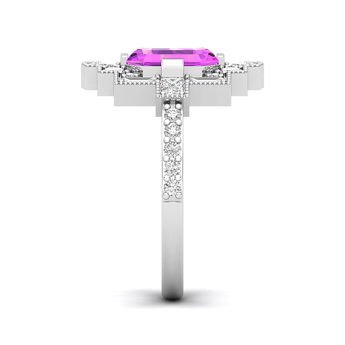 Vintage Inspired Exquisite Pink Sapphire Ring
