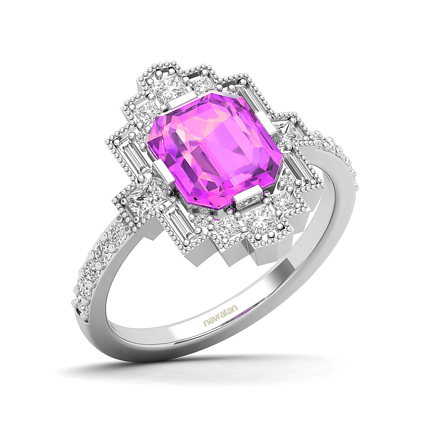 Vintage Inspired Exquisite Pink Sapphire Ring