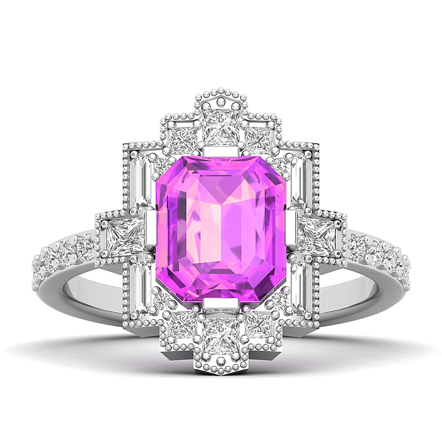 Vintage Inspired Exquisite Pink Sapphire Ring
