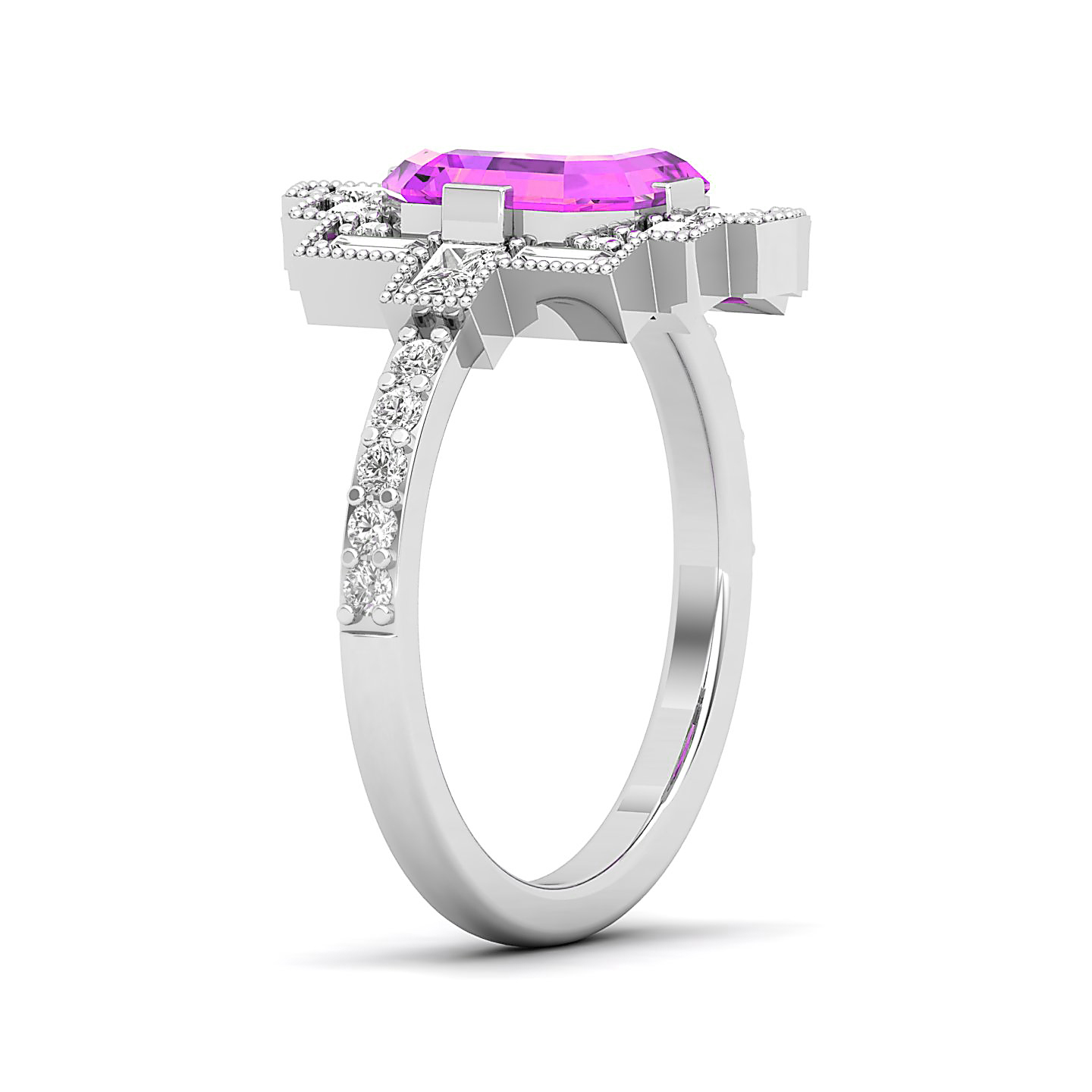 Vintage Inspired Exquisite Pink Sapphire Ring