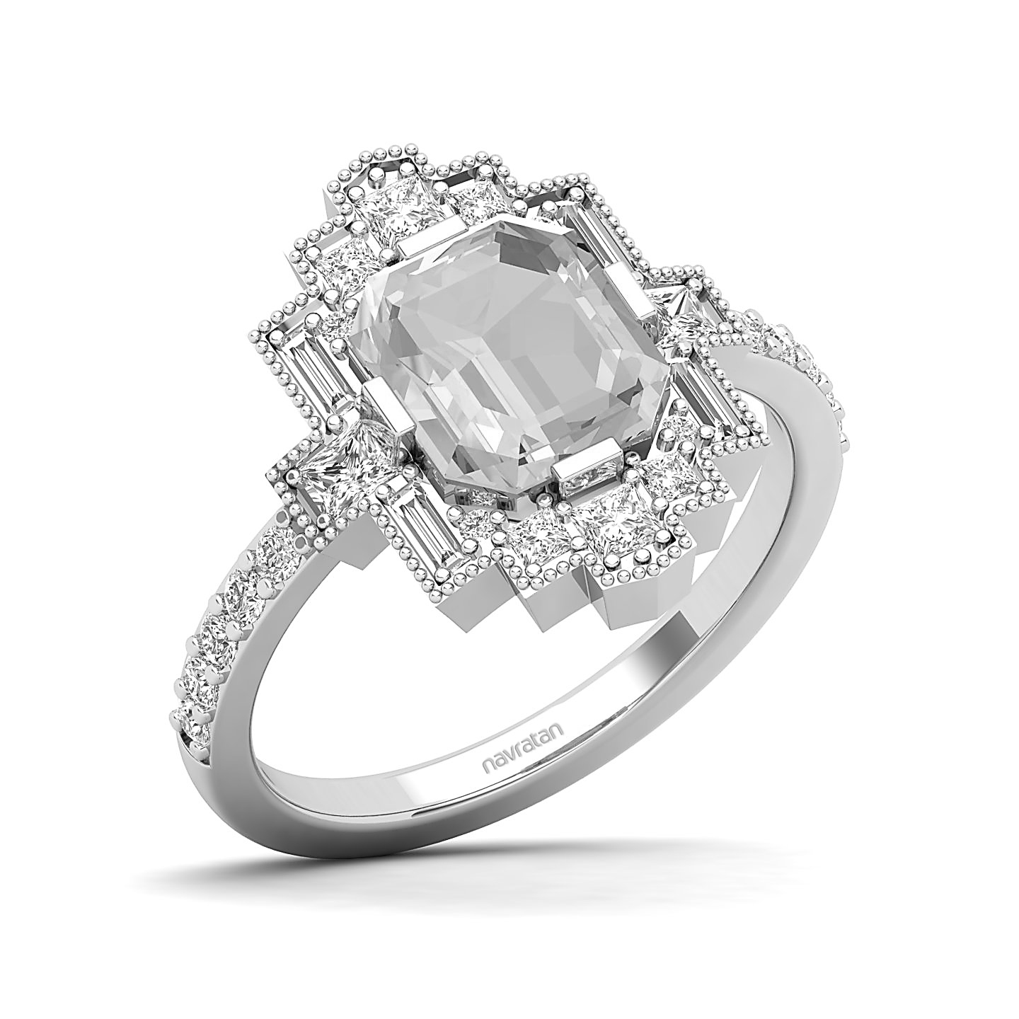 Vintage Inspired Exquisite White Sapphire Ring