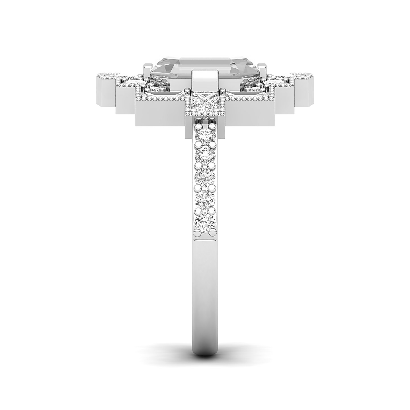 Vintage Inspired Exquisite White Sapphire Ring