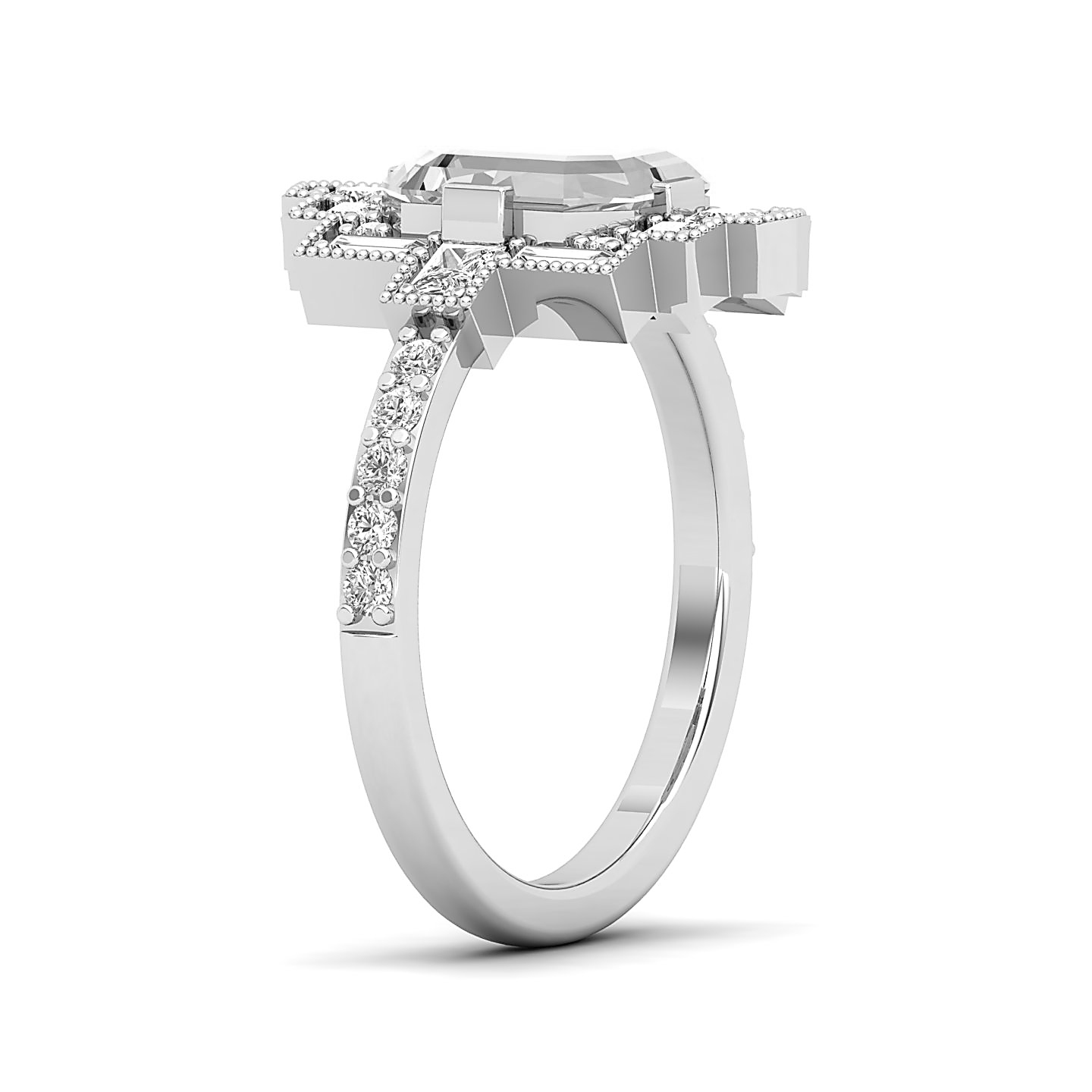 Vintage Inspired Exquisite White Sapphire Ring