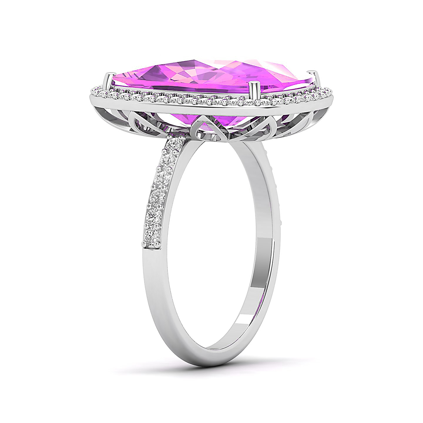 Whimsical Glow Pink sapphire ring