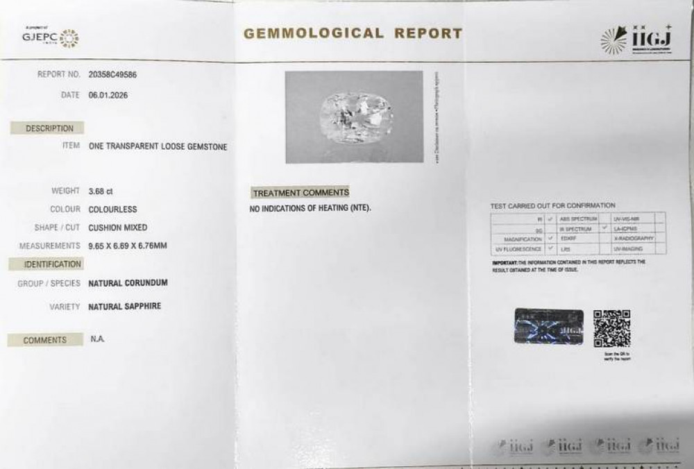 White Sapphire -  3.68 Carat