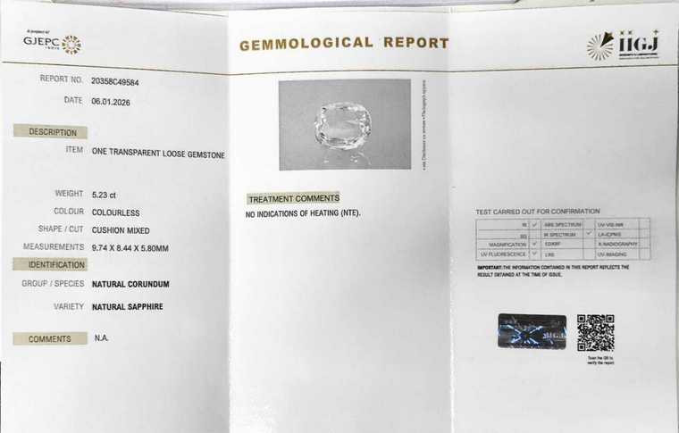 White Sapphire -  5.23 Carat