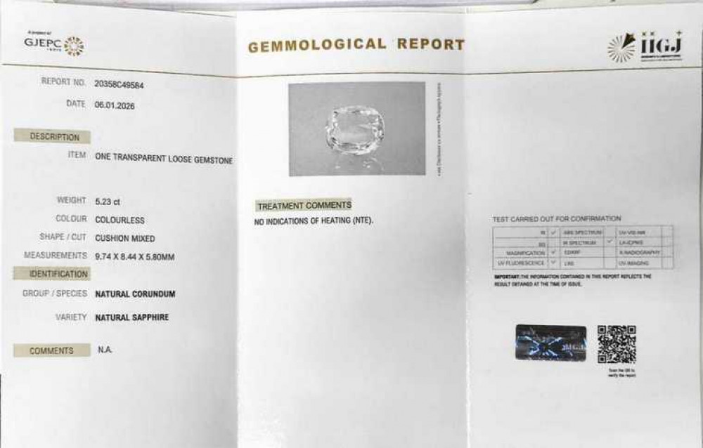 White Sapphire -  5.23 Carat